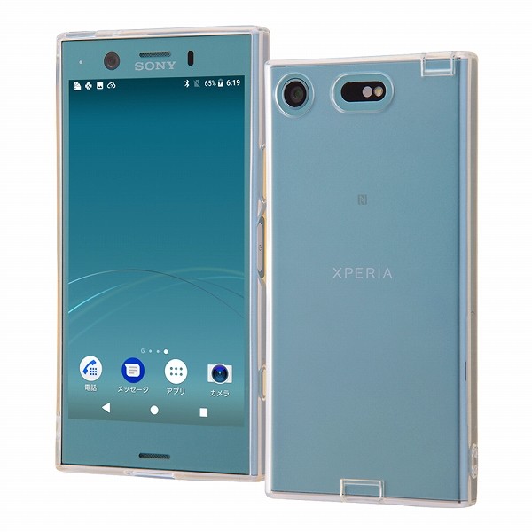 Xperia XZ1 Compact TPUソフトケース コネクタキャップ付き/クリア