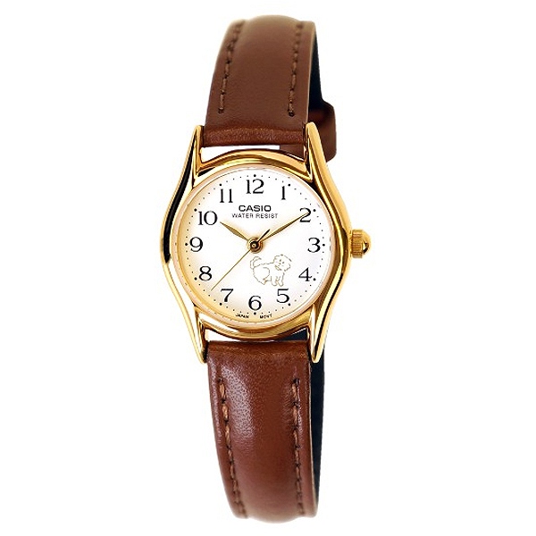 CASIO腕時計 ネコ アナログ表示 丸形 LTP-1094Q-7B7 チプカシ レディース腕時計