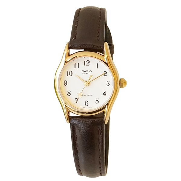 CASIO腕時計 星 アナログ表示 丸形 革ベルト LTP-1094Q-7B4 チプカシ レディース腕時計