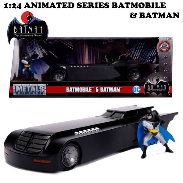 1:24 ANIMATED SERIES BATMOBILE W/BATMAN【バットモービル】【JADA ミニカー】