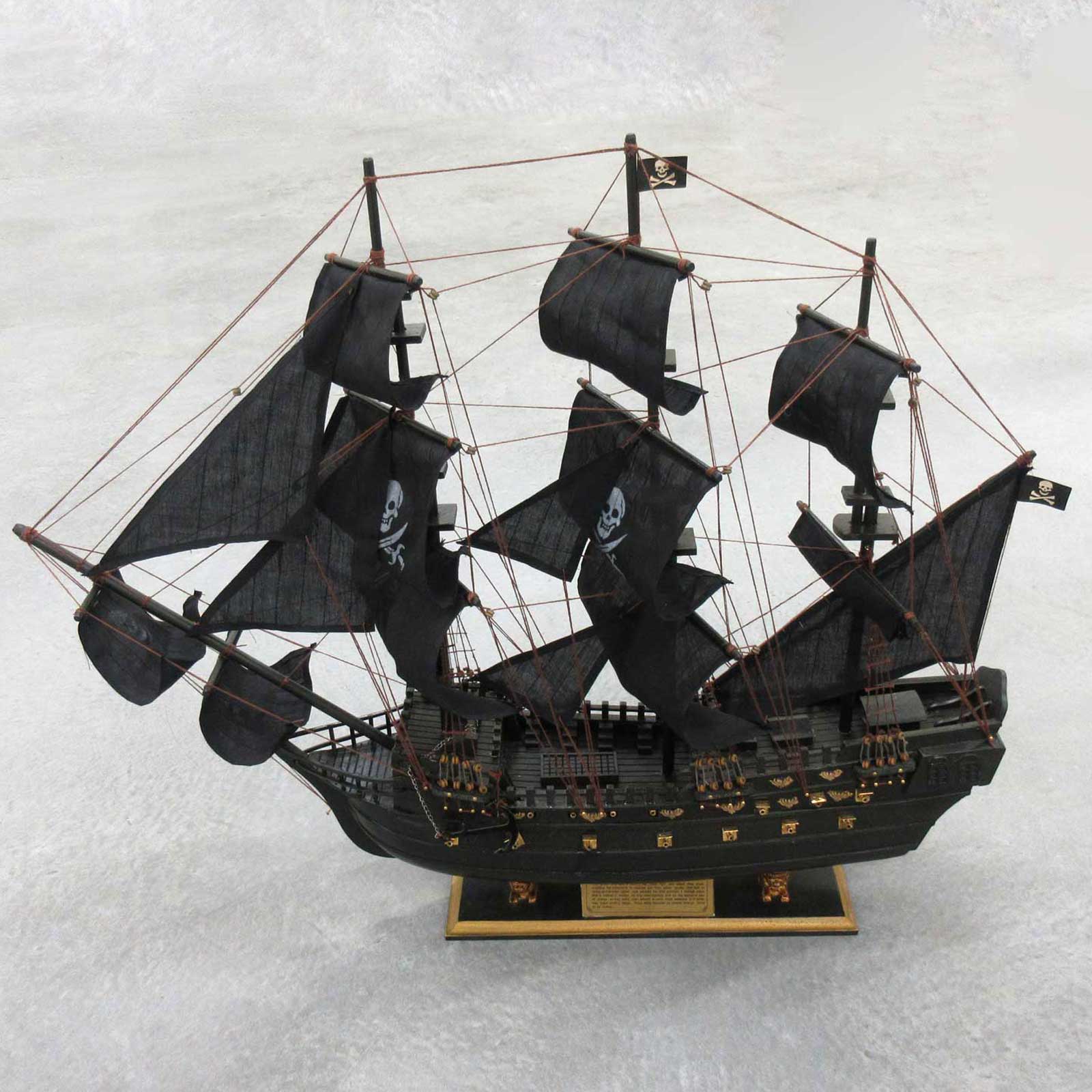 ＜模型・インテリア雑貨＞帆船　ブラックパール　80cm　No.208-251