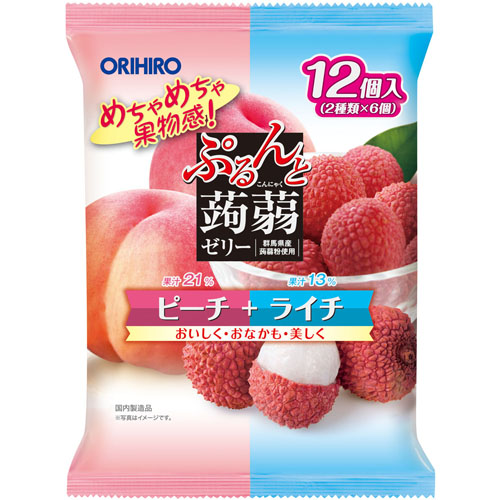 ぷるんと蒟蒻ゼリーパウチ ピーチ+ライチ