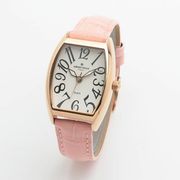 正規品AMORE DOLCE腕時計アモーレドルチェ AD18302S-PGPK トノー 革バンド レディース腕時計