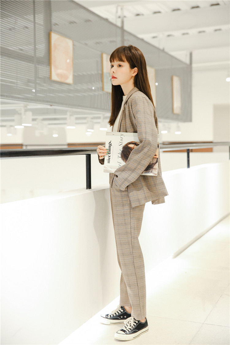 新製品の入荷 韓国ファッション 19 春 ファッション チェック柄 プロフェッショナル パンツ 女性 Www Watsons Biz Id