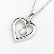 [ Shining heart ] オープンハート・ダイヤモンド（0.1ct）ネックレス