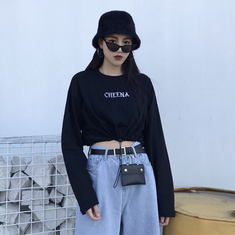 トップス カットソー ロンt Tシャツ プリント 長袖 ショート丈 韓国ファッション レディース アパレル Starhub通販 株式会社 問屋 仕入れ 卸 卸売の専門 仕入れならnetsea