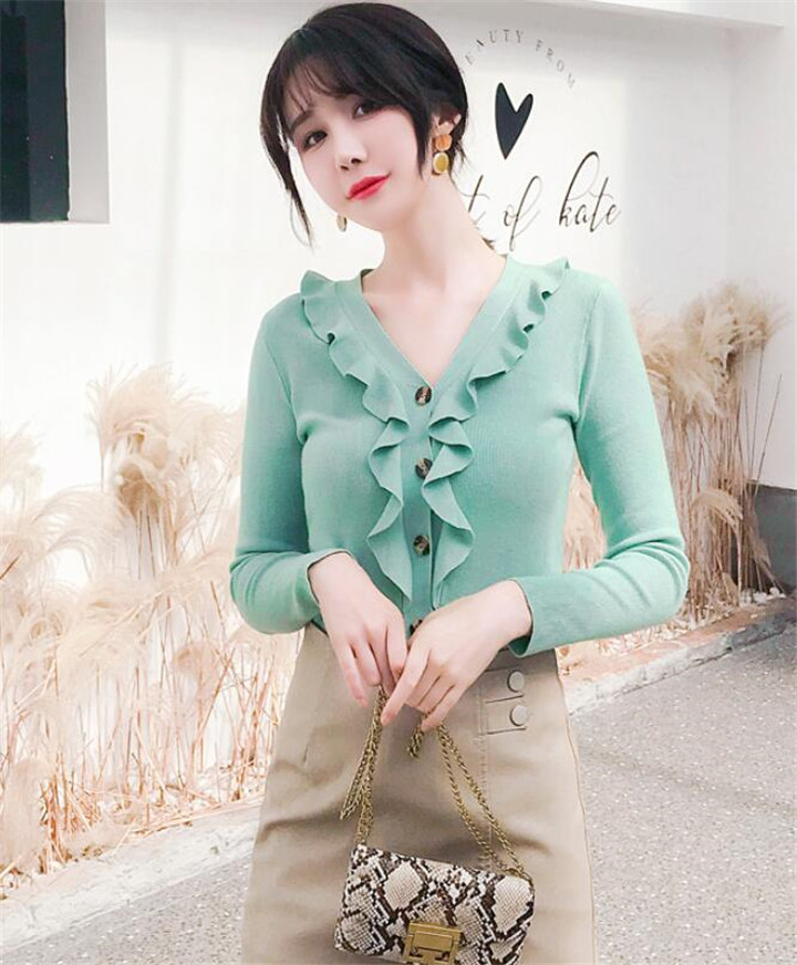 新作 気質 セーター 19秋 潮 Sweet系 長袖 カジュアル ファッション ニットトップス セクシー Vネック Www Watsons Biz Id