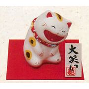 【新登場！日本製です！思わず笑顔になる大笑い猫！　ちぎり和紙大笑い猫(座)(3種)】プチ
