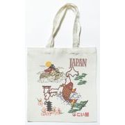 【ご紹介します！縁起が良い鯉のぼりテーマにした！　キャンバストートバッグ　マチ無】日本地図　鯉のぼり
