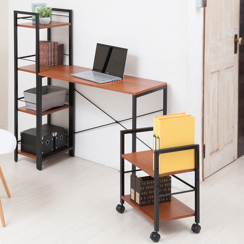 ジャスティス デスクラック 4段 木目 アイアン モダン 収納 【公式通販】