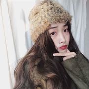 秋冬　　帽子　シンプル　兎毛　カワイイ　防寒　ファッション　ふわふわ　韓国