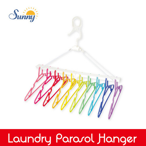 生活 雑貨 SUNNY(サニー) RAINBOW フォルダブルハンガー 10連