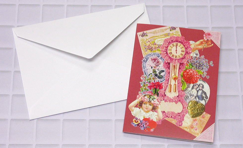 【新商品】Rakka二つ折りヴィクトリアンメッセージカード(封筒付き) RVF7