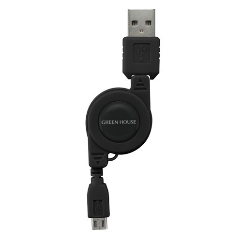 スマホ対応 USB急速充電ケーブル(microB) ブラック GH-UCRMB-BK