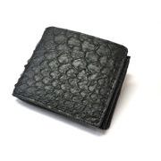 【金運財布】ブラックパイソン紳士二つ折り財布　No.46895c-BK