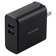 エレコム スマートフォン・タブレット用AC充電器/4.8A出力/USB-Aメス2ポート/お