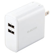 エレコム スマートフォン・タブレット用AC充電器/4.8A出力/USB-Aメス2ポート/お