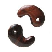 勾玉　まがたま　レッドタイガーアイ　虎目石　赤茶　20x13mm　素材　デコパーツ　金運　品番：9179