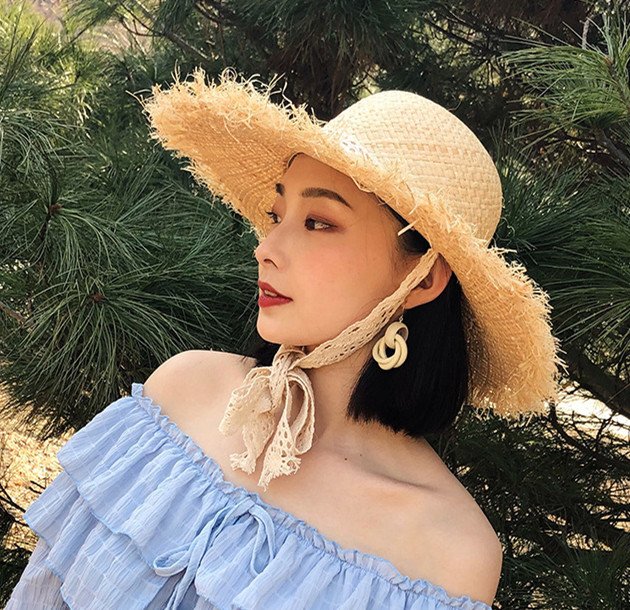つば１２cm 麦わら帽子 レースあご紐 春夏 ラフィアブレード 折りたたみ帽子 株式会社 シャローム 問屋 仕入れ 卸 卸売の専門 仕入れならnetsea