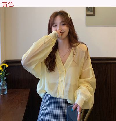ネット　レッド　透かし　薄いスタイル　日焼け止めシャツ　女　夏　新しいデザイン　韓国風　