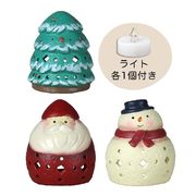 KEI：クリスマス陶製LEDライト付きオーナメント【モチーフセット/アソート】