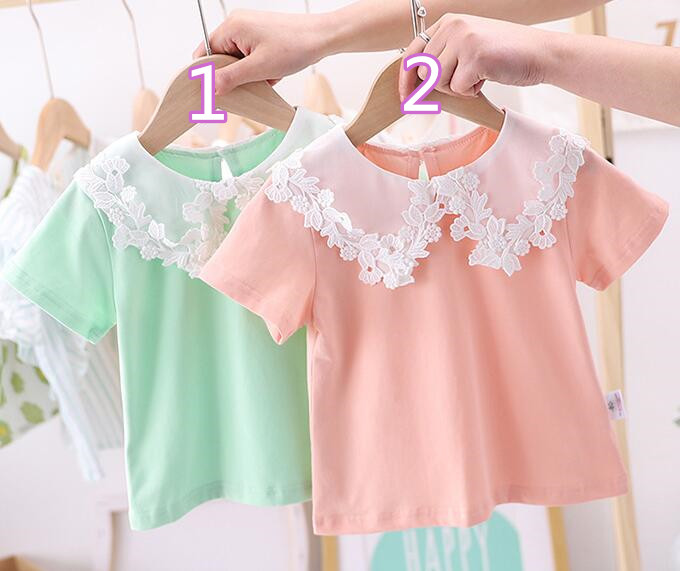 格安 夏新品 キッズ ファッション シャツ ブラウス 半袖 レース襟 子供服 女の子 2色80 1 アパレル 株式会社 コスモス 問屋 仕入れ 卸 卸売の専門 仕入れならnetsea