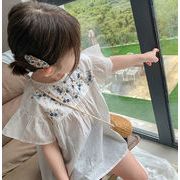 夏ファッション　キッズ服　ワンピース　ドレス　刺繍　3-8歳
