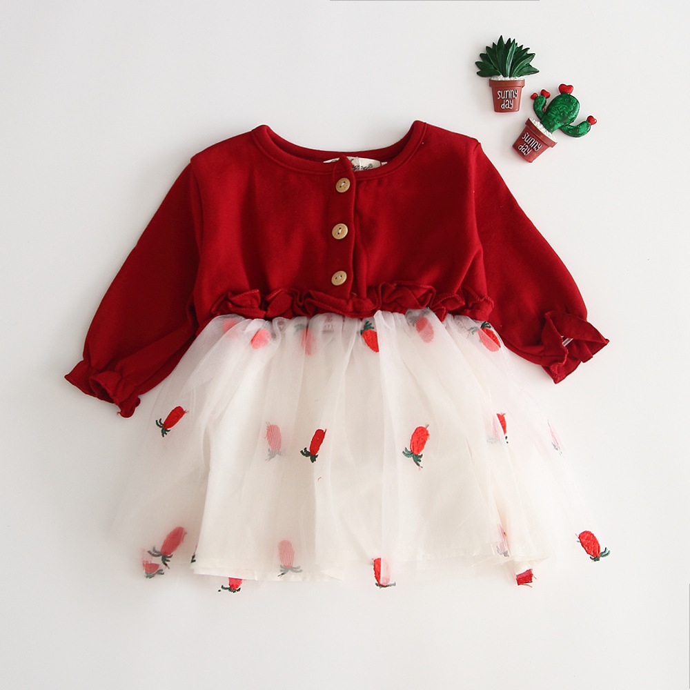 66 73 80 90 100cm ベビー春新作 韓国キッズ服 ワンピ ワンピース チュールスカート 果物刺繍 アパレル Btd Engi 株式会社 問屋 仕入れ 卸 卸売の専門 仕入れならnetsea