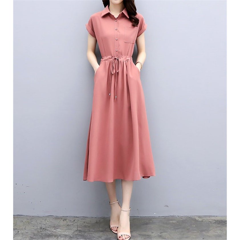 ワンピース レディース 40代 きれいめ 夏 シャツワンピース フレア 半袖 無地 膝丈 アパレル ファームレーテスト 有限会社 問屋 仕入れ 卸 卸売の専門 仕入れならnetsea