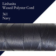 ワックスコード LINHASITA社製 ネイビー/太さ0.75mm 長さ約210m/ ロウ引き紐 #361