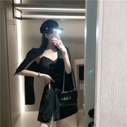 とてもファッション 韓国ファッション セクシー キャミ・ベアワンビス リトルブラックドレス 短いスタイル