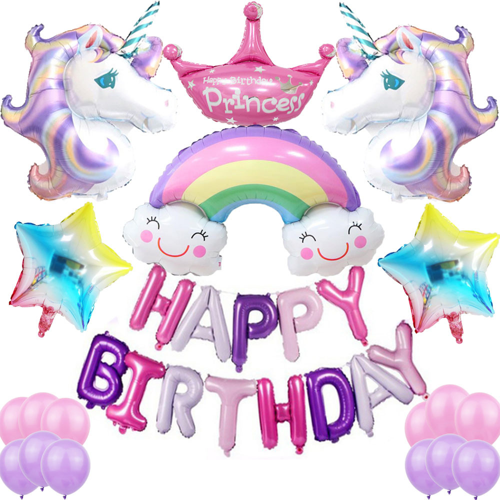 Ins大人気 バルーン パーティーballoon 周歳 誕生日 可愛い 風船 Happy Birthdayユニコーンセット 雑貨 ファミリースーパー 株式会社 問屋 仕入れ 卸 卸売の専門 仕入れならnetsea