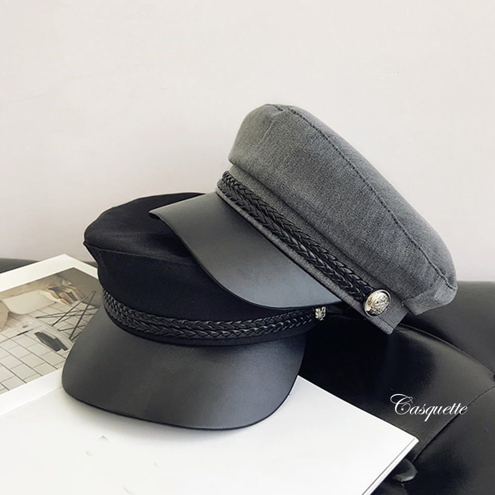 【日本倉庫即納】 キャスケット 帽子 レディース おしゃれ 可愛い マリンキャップ 飾りボタン