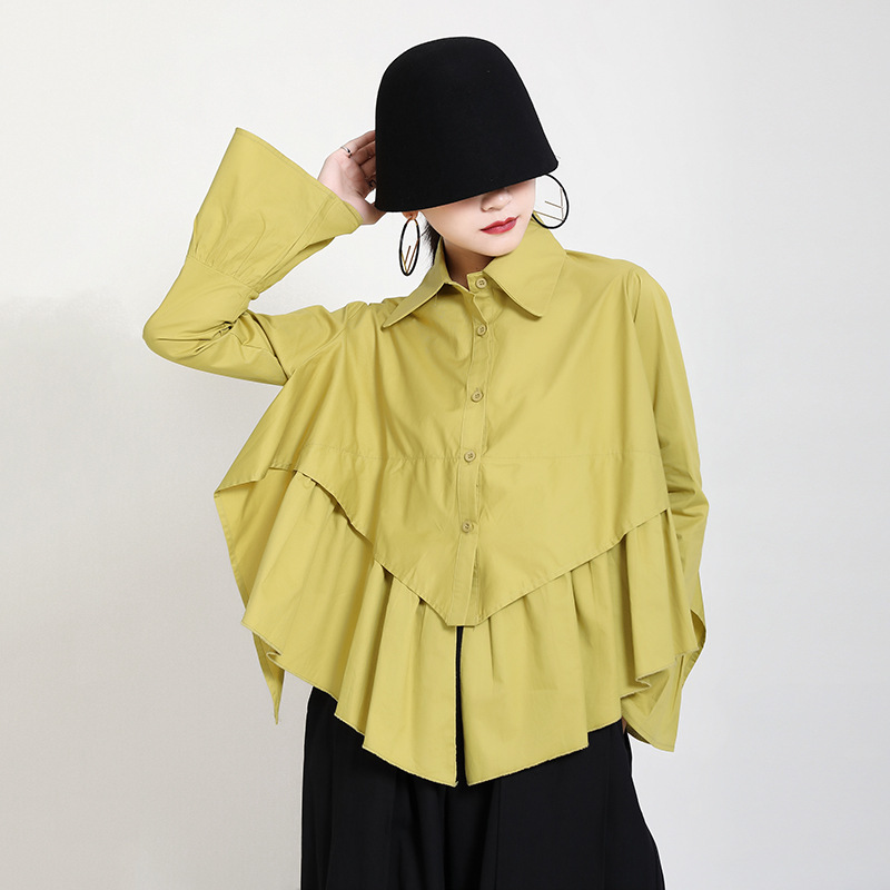 個性的ファッションオシャレ不規則シャツレディース通学通勤 秋新作 アパレル 株式会社 ハイスター 問屋 仕入れ 卸 卸売の専門 仕入れならnetsea