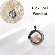 ペンダントトップ　シルバー　ピンクオパール　小　キューピッドストーン　ピンク　ネックレス