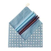 【新登場！日本製！ランチタイムはお気に入りのお箸で！塗ふところ箸袋セット】こんぺいとう　ブルー