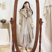 魅力100％完璧な体型カバー 韓国ファッション コート 怠惰な風 百掛け トレンチコート 中・長セクション