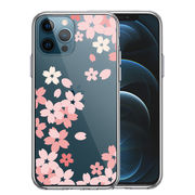 iPhone12 Pro 側面ソフト 背面ハード ハイブリッド クリア ケース 桜