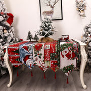 Christmas限定 刺繍 テーブルランナー コーディネート クリスマス用品 サンタ 雪だるま トナカイ