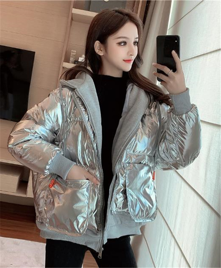 韓国ファッション フェイク2ピース フード付き ポケット ゆったりする 怠惰な風 綿の服 スリム気高い