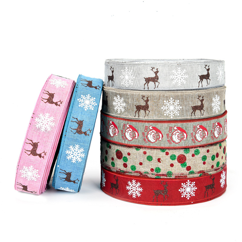 Christmas限定 ラッピング用 リボン テープ プレゼント包装用 クリスマス用品 オーナメント