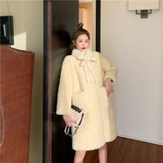 ナチュラルでシンプルなデザイン 韓国ファッション厚手ファー コート sweet系 チェスターコート