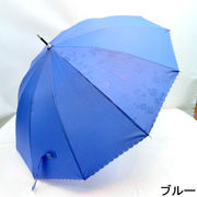 【晴雨兼用】【長傘】12本骨・雨に濡れるとバラ柄が浮き上がるジャンプ傘