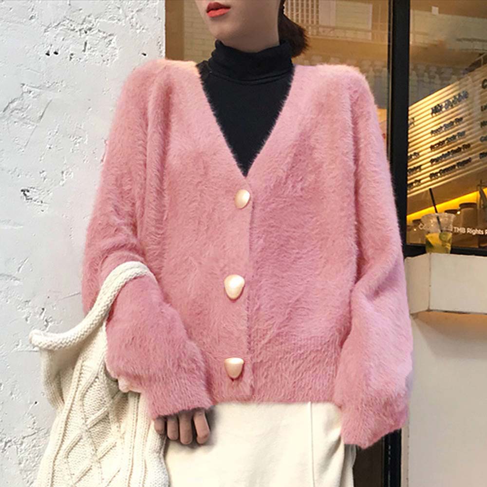 シャギーニットカーディガン レディース 長袖 秋冬 ニットトップス 無地 セーター 即納 アパレル 盛煌商事 株式会社 問屋 仕入れ 卸 卸売の専門 仕入れならnetsea