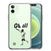 iPhone12mini 側面ソフト 背面ハード ハイブリッド クリア ケース サッカー ゴール