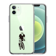iPhone12mini 側面ソフト 背面ハード ハイブリッド クリア ケース スポーツサイクリング　男子1