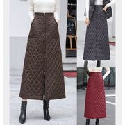 初秋も使える 韓国ファッション コットン シック シンプル ロングスカート 刺繍 ウォーム