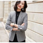 韓国ファッション チェック柄 スモールスーツショートスタイル コート百掛け スリム チェック スーツ