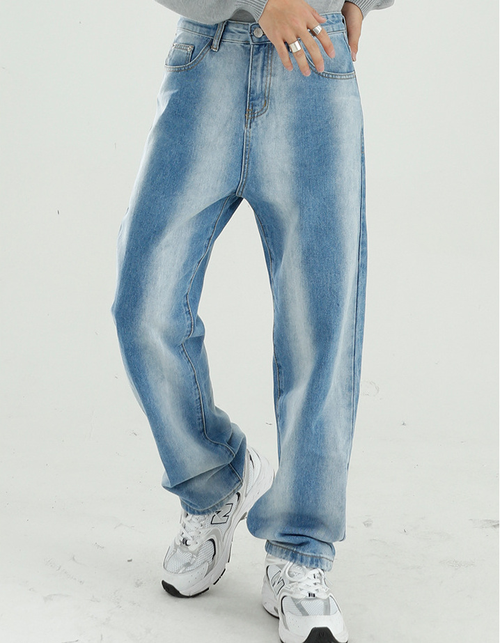 春秋 ストレートジーンズ デニム ズボン パンツ 韓国ファッション メンズ ボトムス デニムパンツ