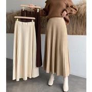韓国ファッション ハイウエスト スカート ロングセクション 厚手 暖かい ニット ファッション 股間を遮る